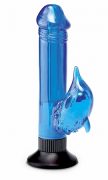 Waterproof Wall Bangers Deluxe Dolphin Blue Vibrator