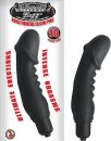 Ribbed Vibrating Silicone Penis Black