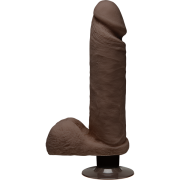 The D Perfect D Vibrating Dildo 8 inch Chocolate Brown