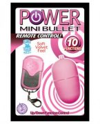 Power mini bullet remote control - 10 function - pink