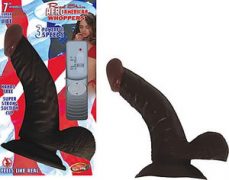Afro American Whoppers Vibrating Dong With Balls 7 Inch Brown