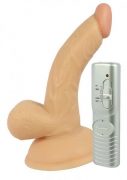 Mini Whoppers Vibrating Dong With Balls 4" - Beige