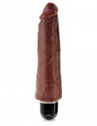 King Cock 8 inches Vibrating Stiffy Brown