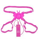 10 Function Butterfly Lover Silicone Adjustable Strap Vibrator - Pink