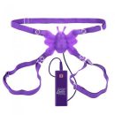 10 Function Butterfly Lover Silicone Adjustable Strap Vibrator - Purple