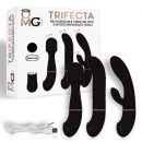 Trifecta Vibrator with 3 Interchangeable Heads Black